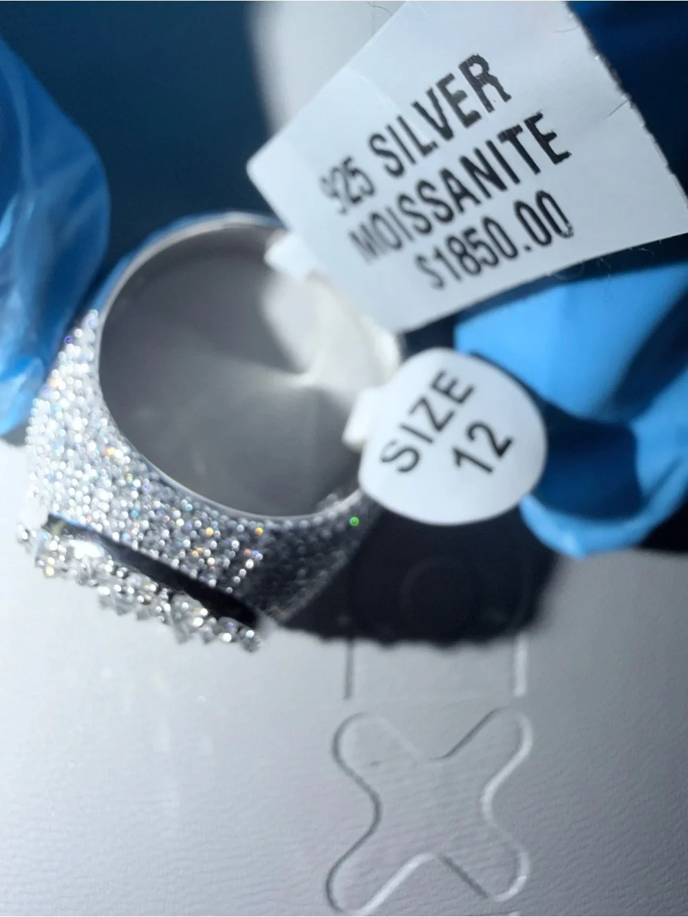 925 sterling silver moissanite with reverse setting